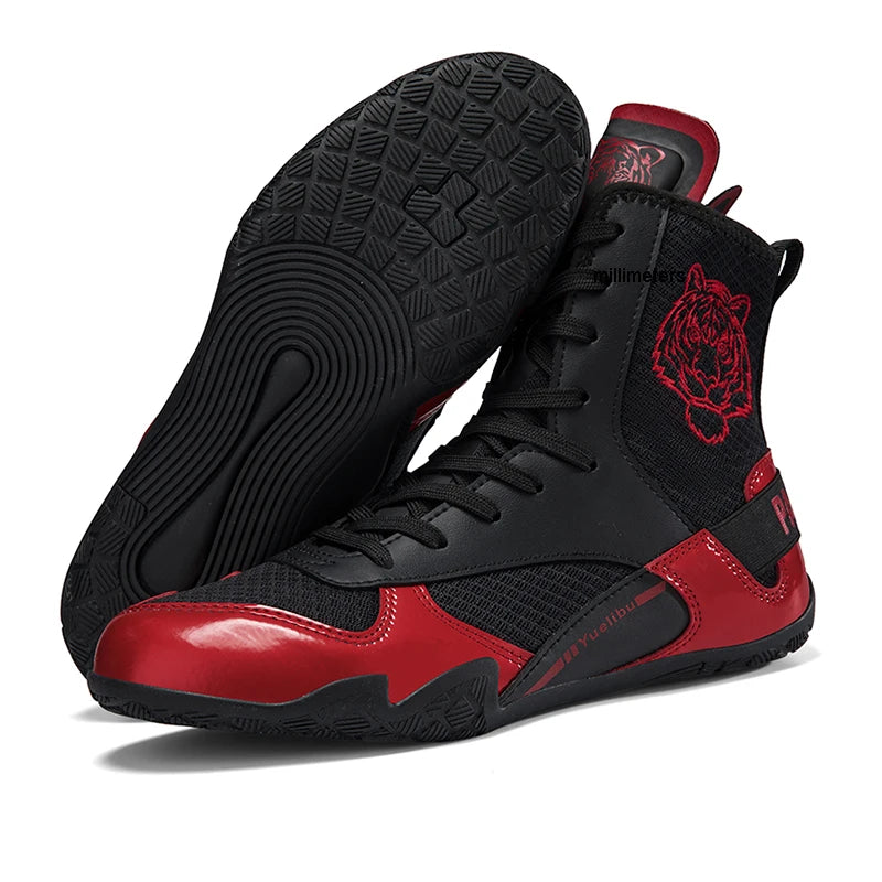 Men's Professional Shock Boxer Fighting Sport Boots Non-slip Unisex Fighting Wrestling Shoes Women's Boxing Breathable Sneakers