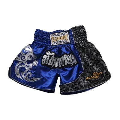 Fluory Printing Fight Shorts Boxing Shorts Embroidery  Patches Muay Thai Shorts