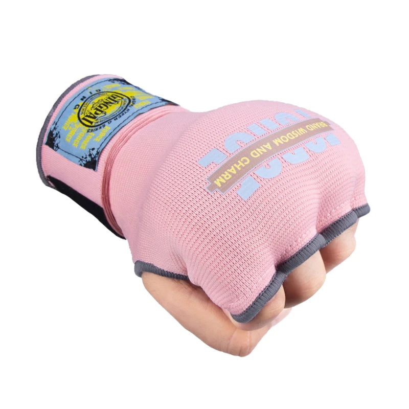 Adult child Gel half finger boxing gloves Boxing Muay Thai free training lazy people fast binding hand strap strap men and women