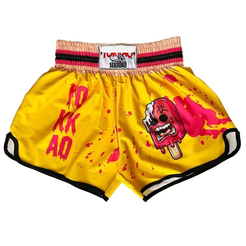 Boxing Muay Thai Shorts High Elastic Speed Dry Breathable Sanda Shorts Free Combat Pants Boxing Trunks