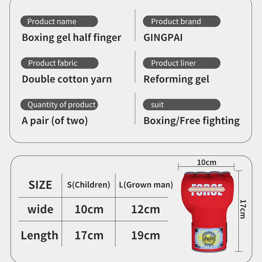 Adult child Gel half finger boxing gloves Boxing Muay Thai free training lazy people fast binding hand strap strap men and women