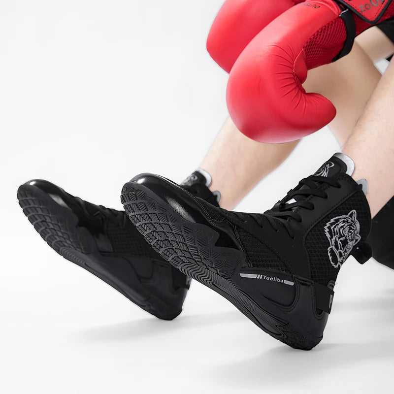 Men's Professional Shock Boxer Fighting Sport Boots Non-slip Unisex Fighting Wrestling Shoes Women's Boxing Breathable Sneakers