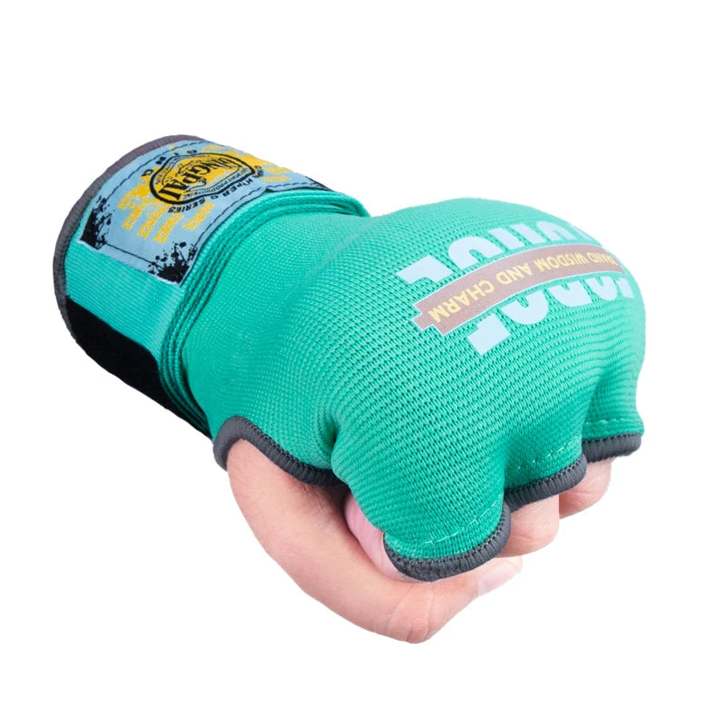 Adult child Gel half finger boxing gloves Boxing Muay Thai free training lazy people fast binding hand strap strap men and women