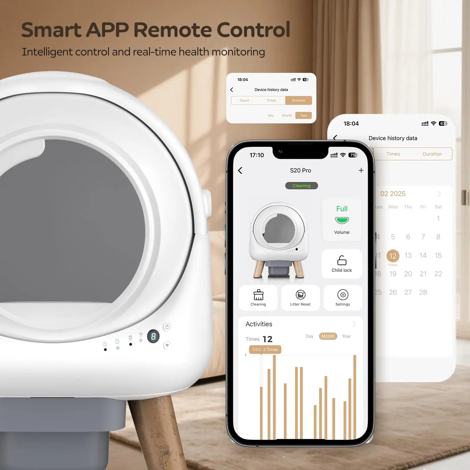 Self Cleaning Litter Box for Multiple Cat Smart Cats Toilet Robot with APP Control Fully Automatic Cleaning Cat Litter Box