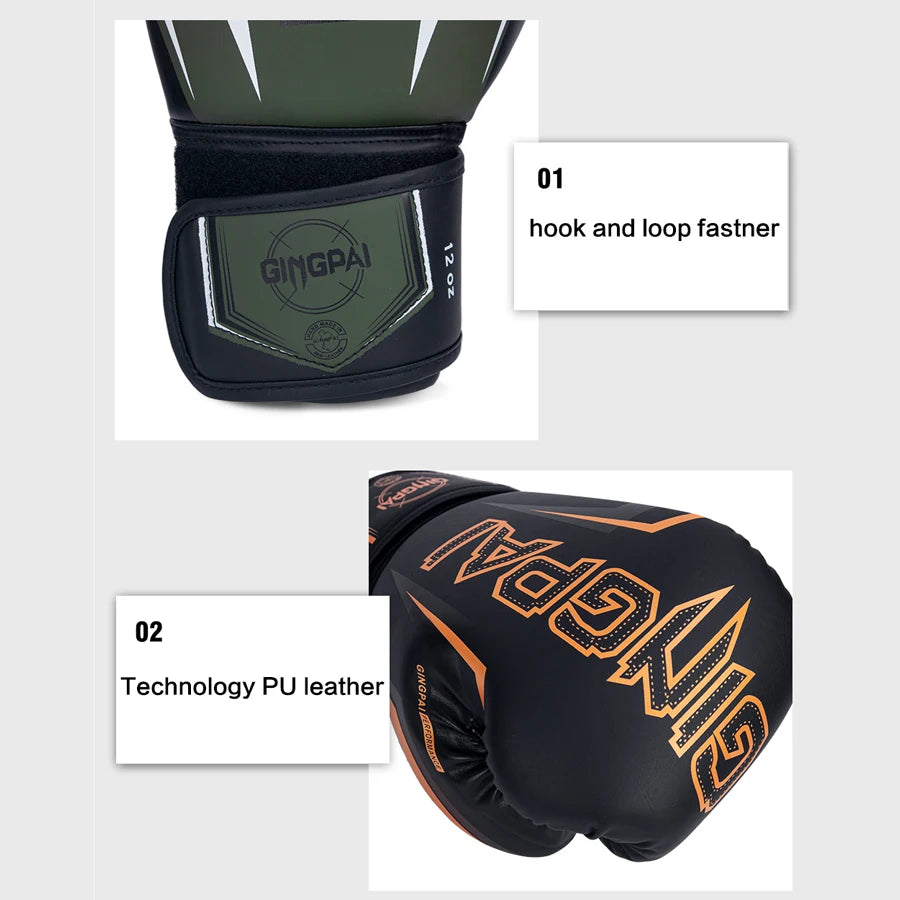 8/10/12/14oz Boxing gloves professional adult punching bags practical combat thick Muay Thai free combat Sanda  breathable