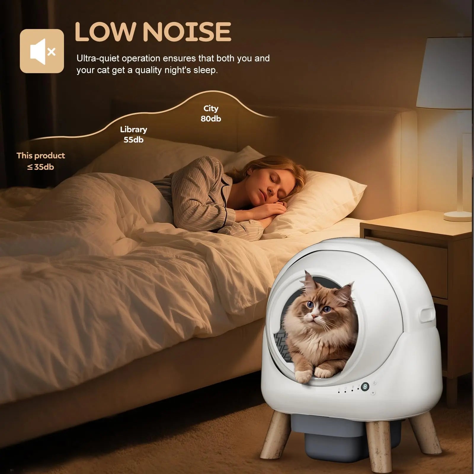 Self Cleaning Litter Box for Multiple Cat Smart Cats Toilet Robot with APP Control Fully Automatic Cleaning Cat Litter Box