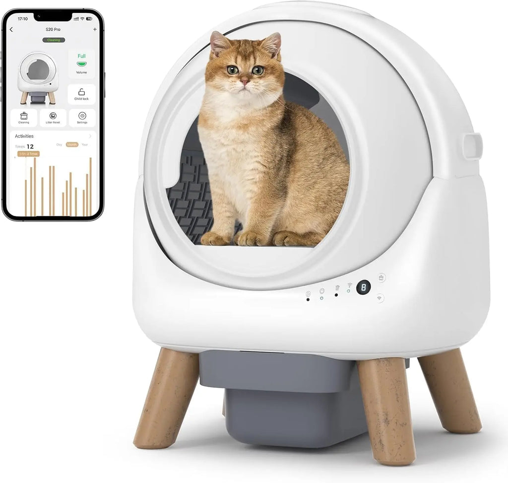 Self Cleaning Litter Box for Multiple Cat Smart Cats Toilet Robot with APP Control Fully Automatic Cleaning Cat Litter Box