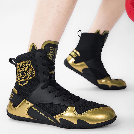 Men's Professional Shock Boxer Fighting Sport Boots Non-slip Unisex Fighting Wrestling Shoes Women's Boxing Breathable Sneakers