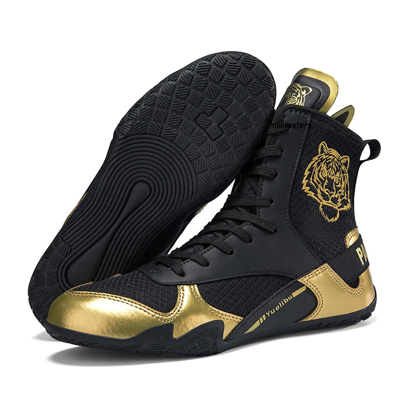 Men's Professional Shock Boxer Fighting Sport Boots Non-slip Unisex Fighting Wrestling Shoes Women's Boxing Breathable Sneakers